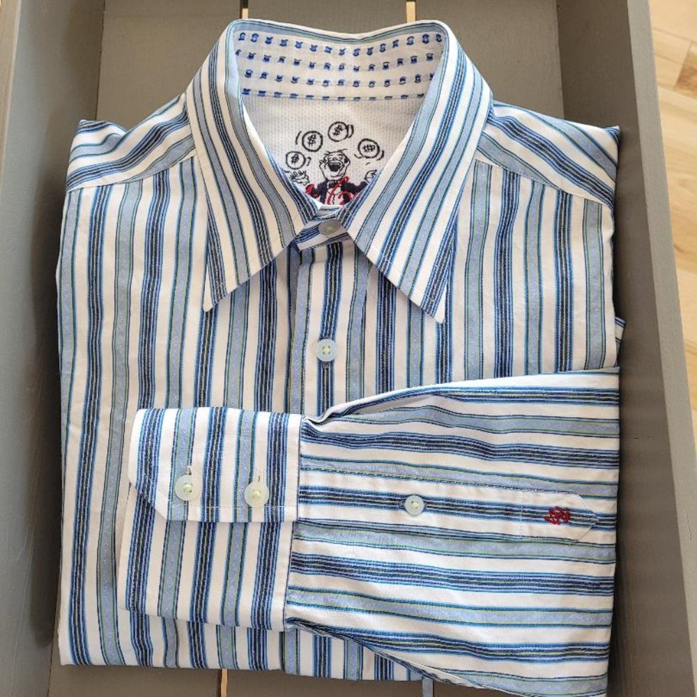 Robert Graham $$ Men's Button Down Shirt M Blue